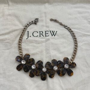 J. Crew Tortoise Floral Necklace with Gold Chain